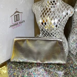 Silver hand clutch with chain